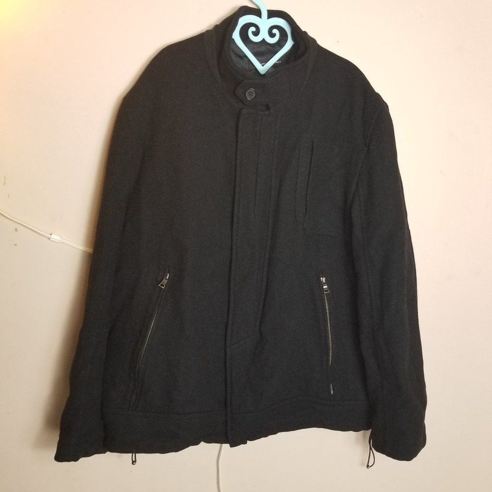 INC International Concepts Men's Black Wool Jacket XXL
